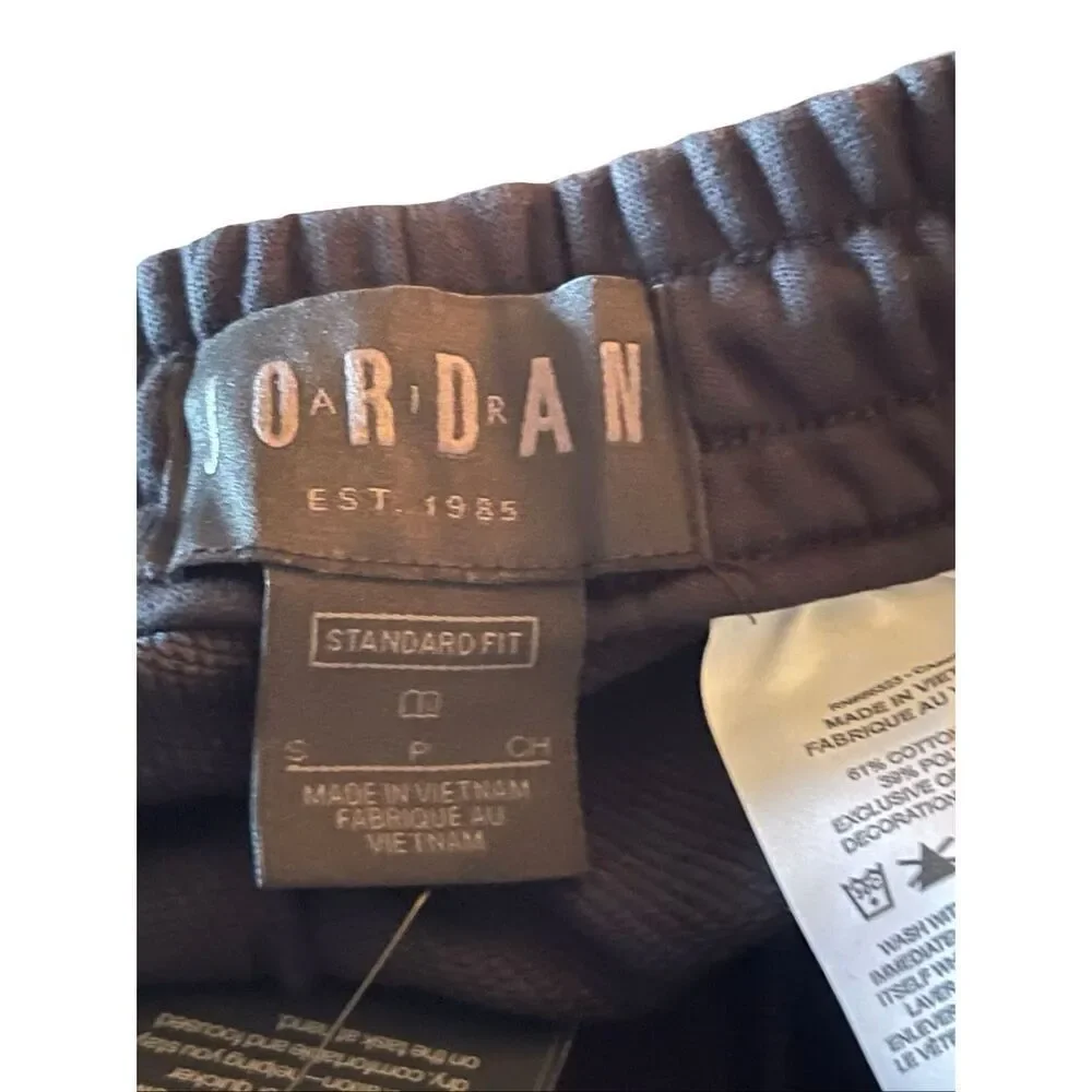 New Air Jordan Mens Black Standard Fit HBR Jumpman Fleece Shorts Size Small